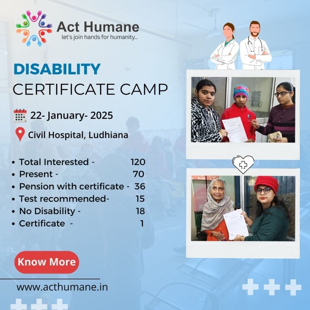 Disability Certificate Camp on 22 January