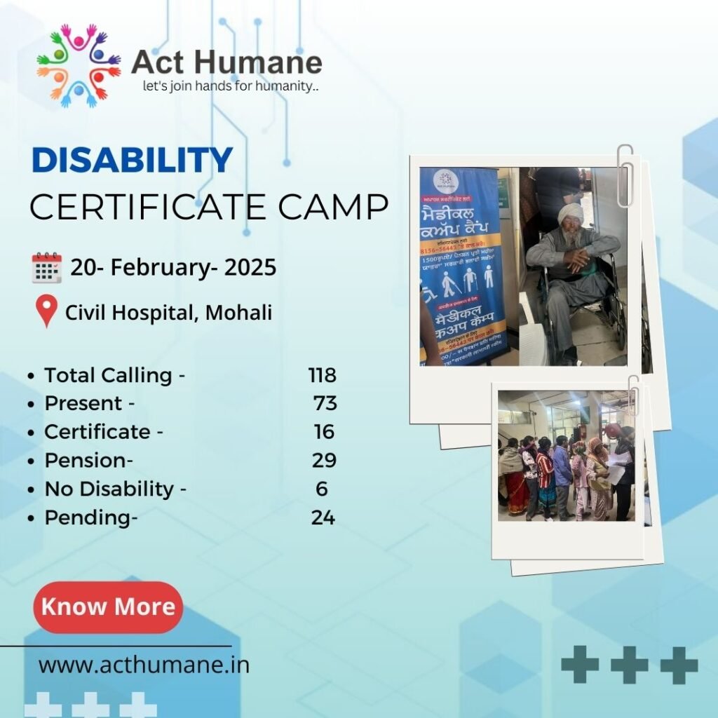 Disability Certificate Camp 20 Feb 2025