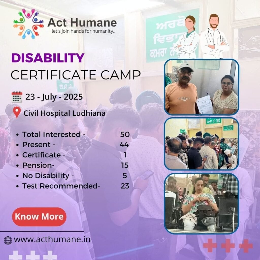 Disability Certificate Camp 23 July 2025