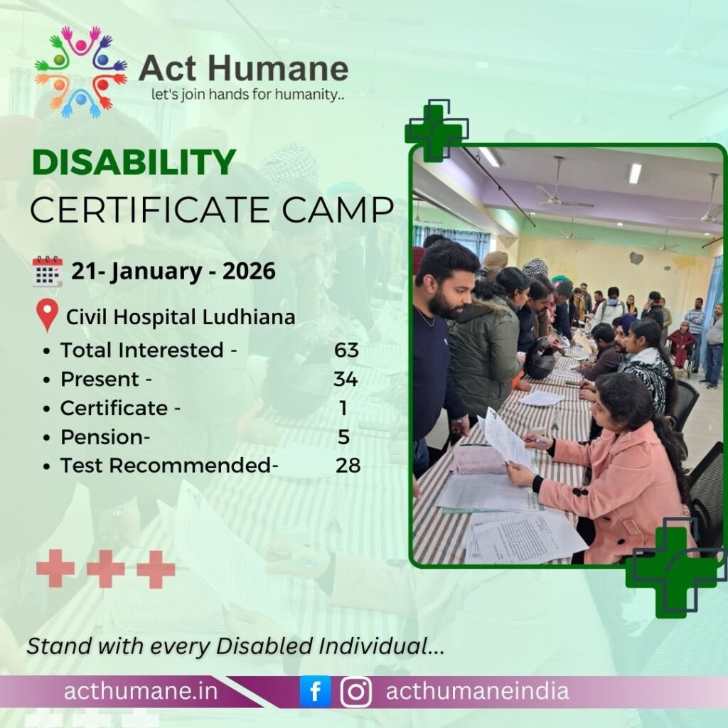 Free Disability Camp in Ludhiana 21st January 2026